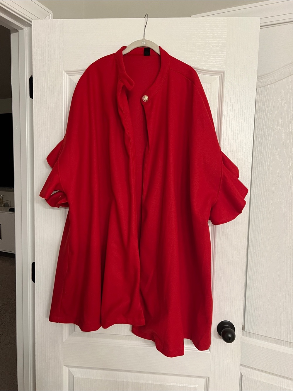 SHEIN Red Draped Button-Front Tunic Coat